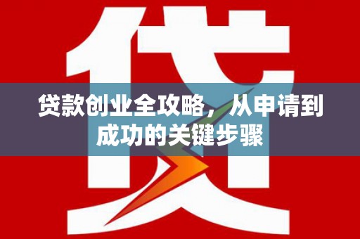 连平贷款创业全攻略，从申请到成功的关键步骤