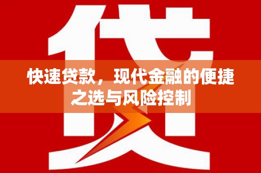 雁江快速贷款，现代金融的便捷之选与风险控制
