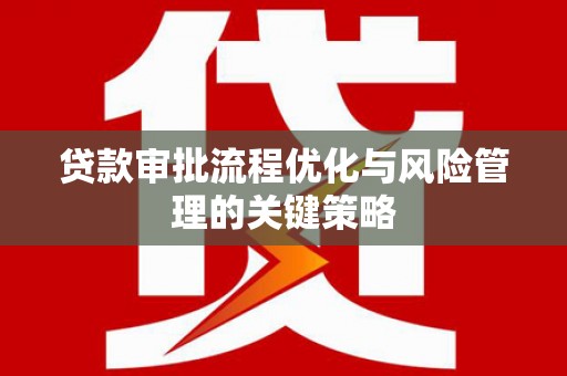 小金贷款审批流程优化与风险管理的关键策略