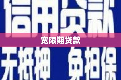 横沥宽限期贷款