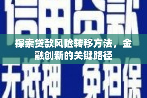 大朗探索贷款风险转移方法，金融创新的关键路径