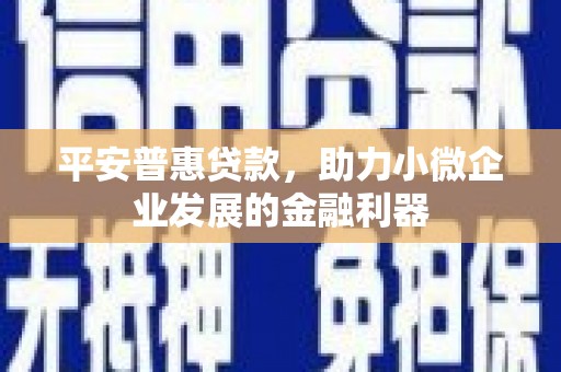 铜梁平安普惠贷款，助力小微企业发展的金融利器