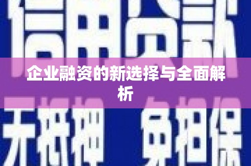 吴堡企业融资的新选择与全面解析